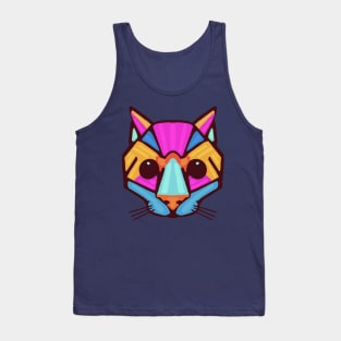 Geometric Cat Big Nose Tank Top